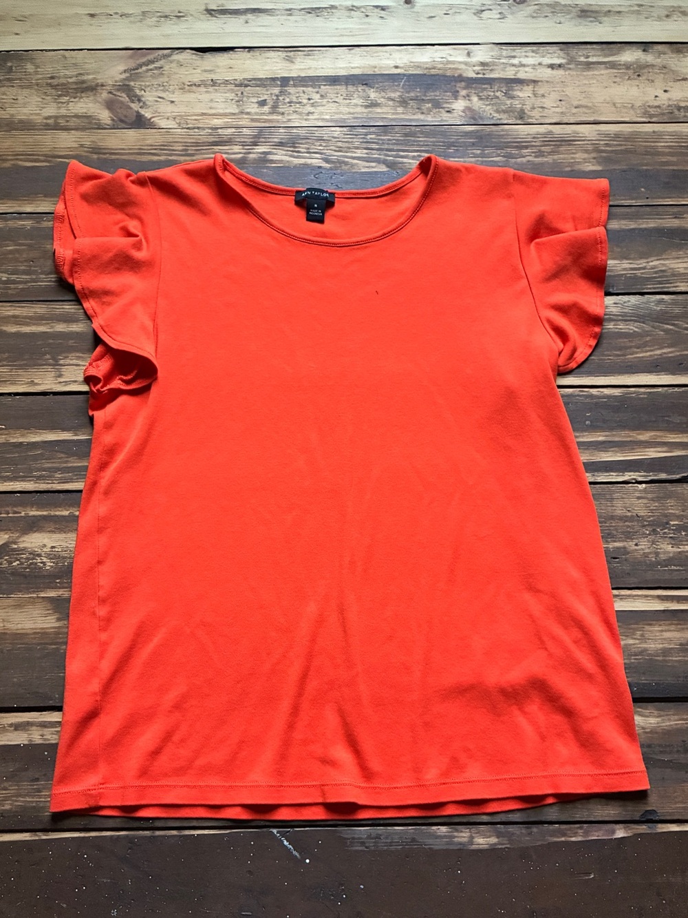 Ann Taylor Ruffle Top - Orange